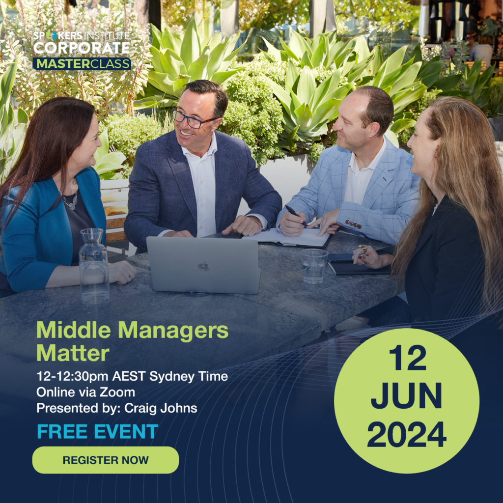 12th June 2024. 12-12:30PM Sydney Time. Learn about how to enable middle managers to thrive in their role.